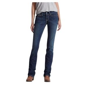 Ariat R.E.A.L. Mid Rise Stretch Icon Stackable Straight Leg Jean Sz 27